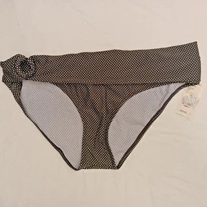 Baltex Sz 14 Black/White Polka dots Bikini FULL COVER swim bottom NWT - Picture 1 of 3