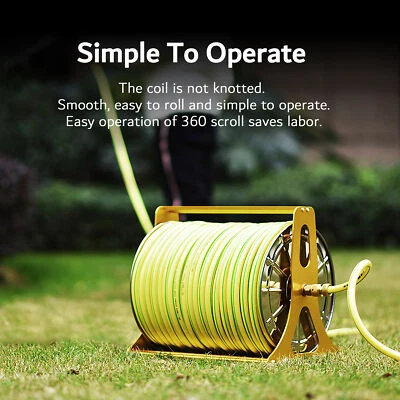 Garden Hose Reel Rack 196FT Heavy Duty Stainless Steel Kit Water Hose Storage - Imagem 1 de 4