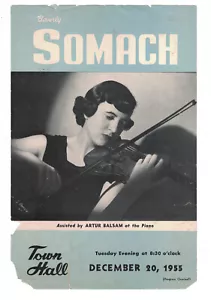 Beverly Somach Violinenprogramm Handzettel 20. Dezember 1955 Rathaus - Bild 1 von 2