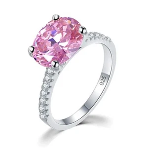 Anillo de plata 925 con diamantes rosas VVS1 natural certificado de 2,65 quilates para regalo de aniversario - Imagen 1 de 7