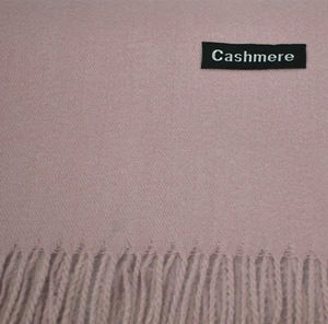 Womens Mens 100% Cashmere Oversized Solid Thick Blanket Wool Scarf Shawl Wrap - Picture 1 of 19