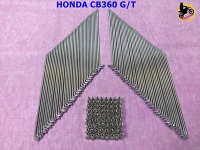 HONDA CB360 G/T FRONT18" DISC & REAR18" Chrome Spoke Set 72Pcs.   **nan3807** Foto 1 de 4