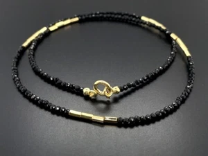 SCHMUCKJAGD COLLIER 925/-SILBER VERGOLDET MIT TURMALIN & HÄMATIT FACETTENREICH - Bild 1 von 5