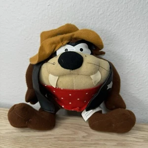 Six Flags Taz Tazmanian Devil Plush 8" Looney Tunes Cowboy Stuffed Animal - Picture 1 of 5