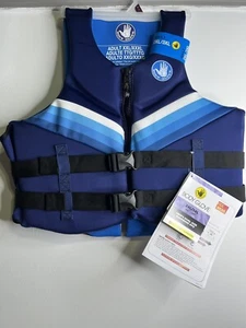 Body Glove Mens Dual-Size Evoprene PFD Life Jacket Vest 2X/3X Blue Unisex
