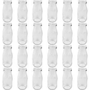 Set of 24 Mini Glass Milk Bottles - Weddings, BBQ, Parties. 200ml - Picture 1 of 1