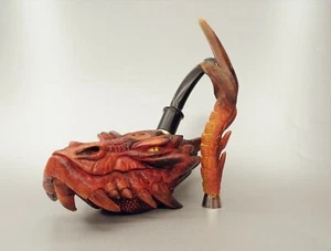 Personalisiertes SMAUG Briar Rohr mit Manipulation und Tasche, Drachenbriar Rohr, gealtertes Briar - Bild 1 von 9