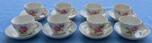 EIGHT Meissen Germany Pink Rose (MSS2) Demitasse Cup and Saucer Sets - Picture 1 of 15
