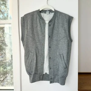 Vintage Gap Sport Sweatshirt Vest Jacket Snap in Grey Sz Medium - Picture 1 of 4