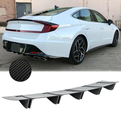 Carbon Fiber Rear Bumper Lip Diffuser 10 Shark Fins Spoiler For Hyundai Sonata Foto 1 de 4