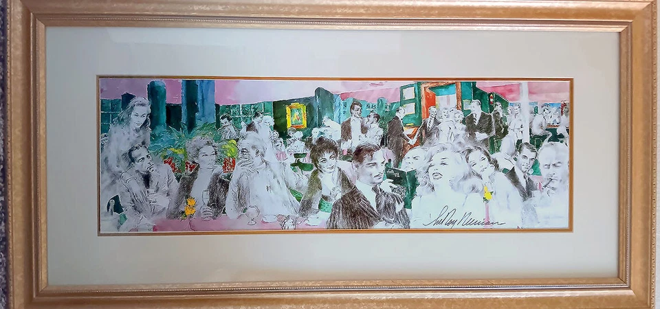 Leroy Neiman Polo Lounge Hand signed 1989 Print (43-1/2" x 22 1/4) - Image 1 of 1