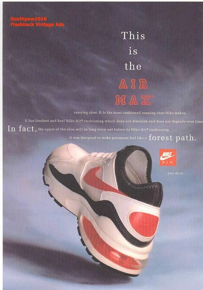Classic 1993 Nike "This Is The Air Max" Vintage Reproduction Print Advertisement - Image 1 of 1