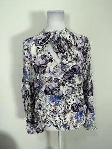 Parker Women’s Floral Print Long Sleeve Top Size XS 100% silk - Picture 1 of 6
