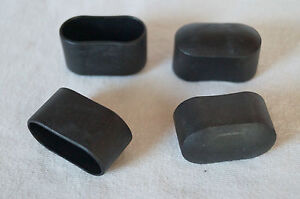 4 X Foot Caps 1 9/16x0 25/32in Black/White Chair Caps Protective Caps Pipe