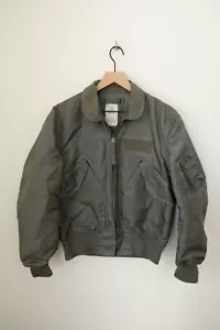 VINTAGE 80s Alpha Industries CWU-36/P Flyers Jacket Bomber Medium Green Pilot - Picture 1 of 4