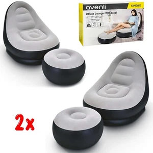 Jilong Aufblasbare Deluxe Liege Ottomane Couch Gaming Stuhl Fußhocker Sitz Luft - Bild 1 von 12