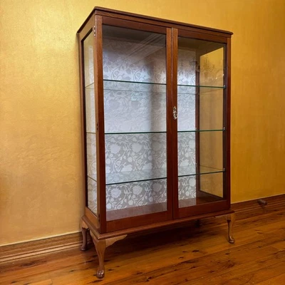 Antique Mahogany Glass Display Cabinet - image 1 of 4