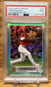 JARREN DURAN Aqua/199 Refractor PSA 9 COMO NUEVO Rookie | 2022 Topps Chrome Red Sox - Imagen 1 de 2