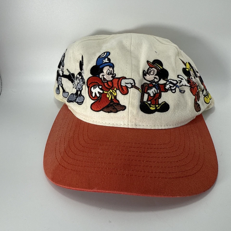 迪士尼米老鼠多年复古帽子刺绣红色白色美国 — 第 1/4 张图片