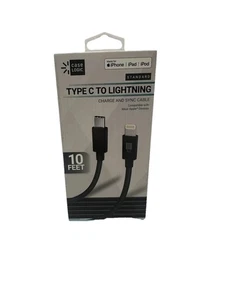 Case Logic 10 Feet MFi Certified Lighting Charge Type C & Sync Cable Black - Picture 1 of 3