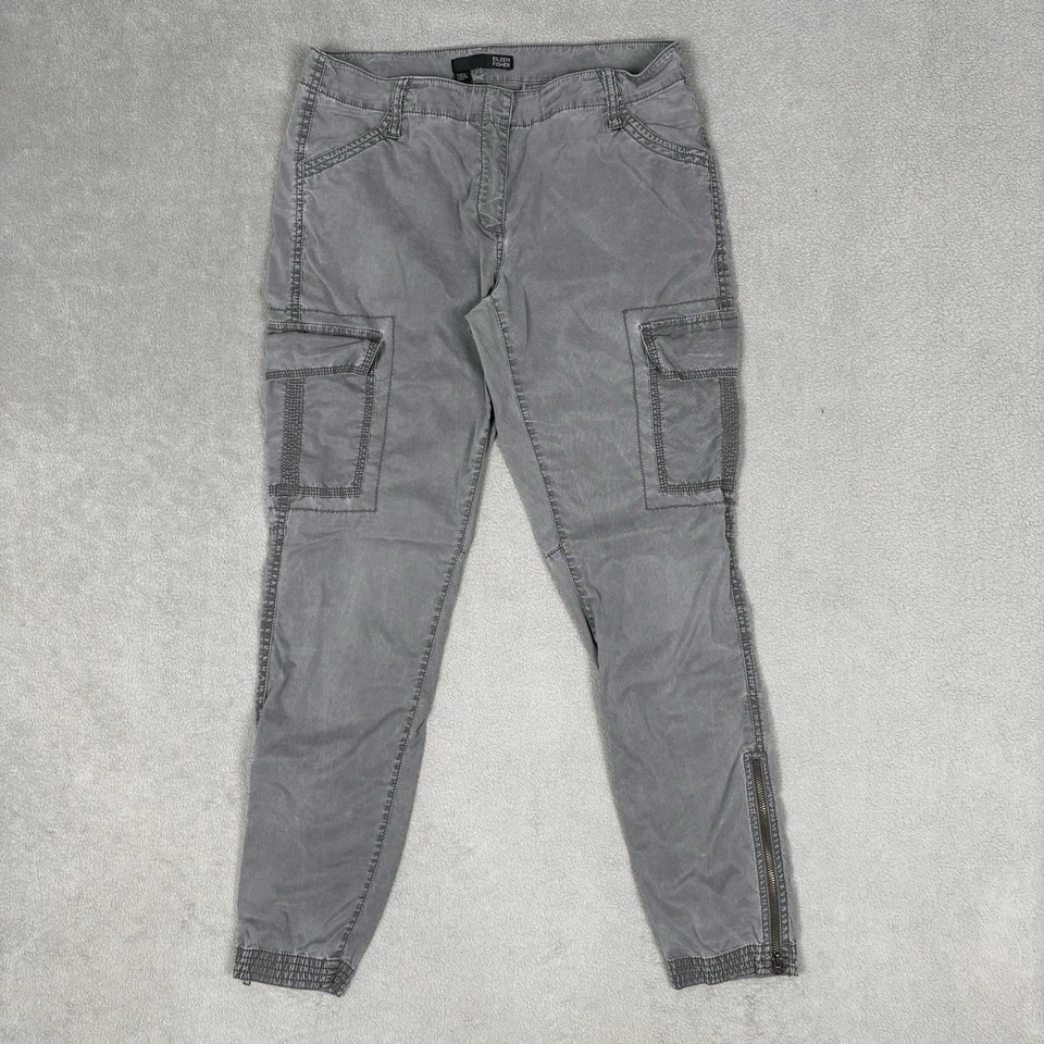 Eileen Fisher Womens Cargo Jogger Pants Size 4 Grey Ankle Zip Pocket 28x27 EUC - Image 1 of 4