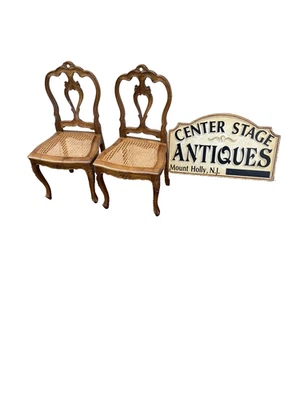 65322 Pair Antique Miniature  French Louis XV Childs Chair s - Image 1 of 4