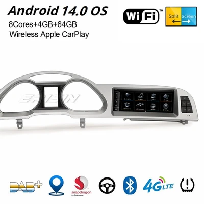 8,8" Android 14 Autoradio GPS Für Audi A6 Qualcomm 8 Kern CarPlay 64GB Bluetooth - Bild 1 von 4