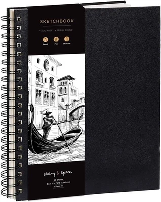 Artist’s Sketchbook Hardcover – 200GSM Very Thick Paper – Large, Spiral Sk - Image 1 of 4