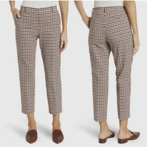 Theory Treeca Slim Straight Pants 2 Rye Portland Check Gingham Trousers Office - Picture 1 of 12