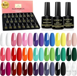 Smalto Semipermante per Unghie Kit, 23 Colori Arcobaleno Nudo Rosa Verde Rosso S - Foto 1 di 12