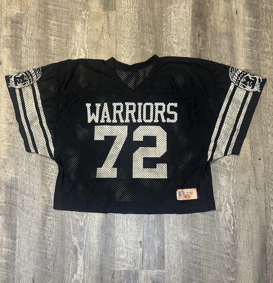 复古 90 年代 Russell 运动短网眼橄榄球球衣 M 码 — 第 1/4 张图片