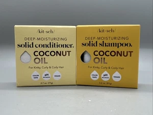 {D21} Kitsch Strengthening, Solid COCONUT OIL, Shampoo & Conditioner set - NEW - Picture 1 of 4