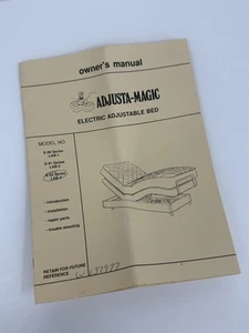 Adjusta-Magic Electric Adjustable Bed Owner’s Manual Paperback - Picture 1 of 5