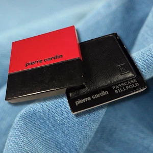 Pierre Cardin Boutique Black Leather Passcase Bi-fold Wallet Made in India - Picture 1 of 4