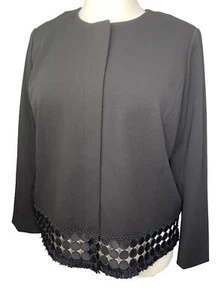 NWOT Dennis By Dennis Basso Black Women’s Blazer Jacket Size 20W - Picture 1 of 11
