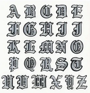 2" Old English Embroidered White or PINK - U Pick Letters/Numbers Iron-On PATCH - Picture 1 of 104