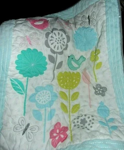 Target Circo Baby Nature Crib Comforter Quilt Birds Flowers Butterflies plush - Picture 1 of 4