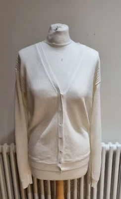 Viktor & Rolf Women's Fine Knit White Blouse/Cardign size L - Image 1 of 4
