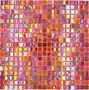 Glasmosaik rot orange Dusche Wand Bad Küche Wand Fliesenspiegel | 1 Mosaikmatte - Picture 1 of 6