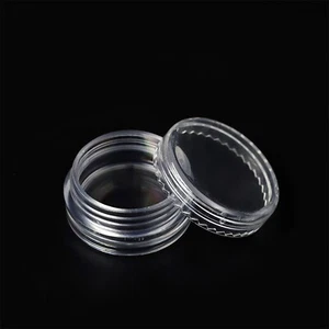 Clear Plastic Round Empty Make-Up Cosmetic Container Pot Jar 5ml 10ml 15ml 30ml - Picture 1 of 22