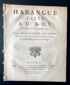 Harangue faite au Roy - Versailles 1735 - Fontainebleau 1726 - Compiègne 1740 - Bild 1 von 6