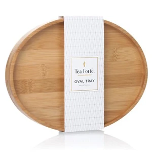 Natural Bamboo Small Oval Decorative Serving Tray For Tea Coffee Snacks 9 In X 7 - Picture 1 of 2