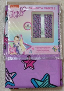 Nickelodeon Jojo Siwa Window Panels Purple Stars Unicorns BRAND NEW - Picture 1 of 2