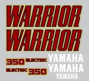 Gold & Red Retro Warrior 350 Stock Style Full Graphic Kit Decal Stickers 87-04 - Foto 1 di 2