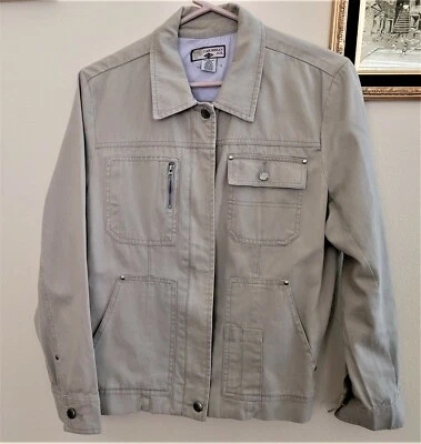 CHAQUETA MUJER CARIBBEAN JOE LET GO COLOR TOSTADO DENIM CARGO TALLA L Foto 1 de 4