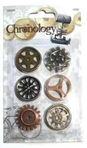 Papermania Scrap & Card Making Embellishments Chronology Gears 3cm Diameter 6 Pk - Picture 1 of 1