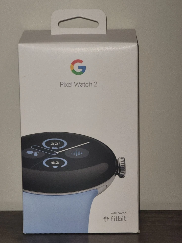 Google Pixel Watch 2 Wi-Fi 41mm Silver Aluminum Case Blue Band GA05032-US