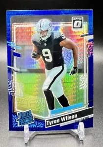 2023 Optic Tyree Wilson Rated Rookie Blue Hyper Prizm #262 RC Las Vegas Raiders - Bild 1 von 2