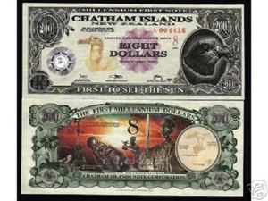 CHATHAM ISLANDS 8 DOLLARS 2001 x 100 Pcs Lot Pack BUNDLE TYVEK POLYMER UNC NOTE - Picture 1 of 3