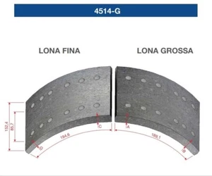 Set of 2 Duroline 4514-G Truck Brake Lining Liner Pad Shoe Dodge GMC Type 10-9 - Bild 1 von 10
